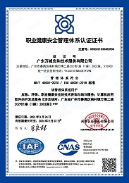 GB/T 45001-2020/ISO 45001:2018职业健康安全管理体系认证证书